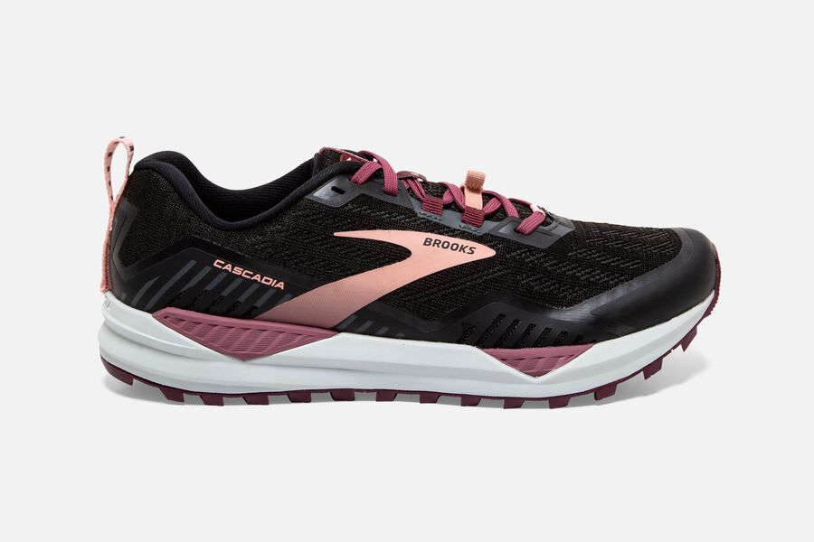 Brooks Cascadia 15 Trail Running Shoes - Womens - Black/Pink - OT0241875